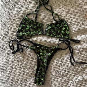 Leaf Print Bikini Set